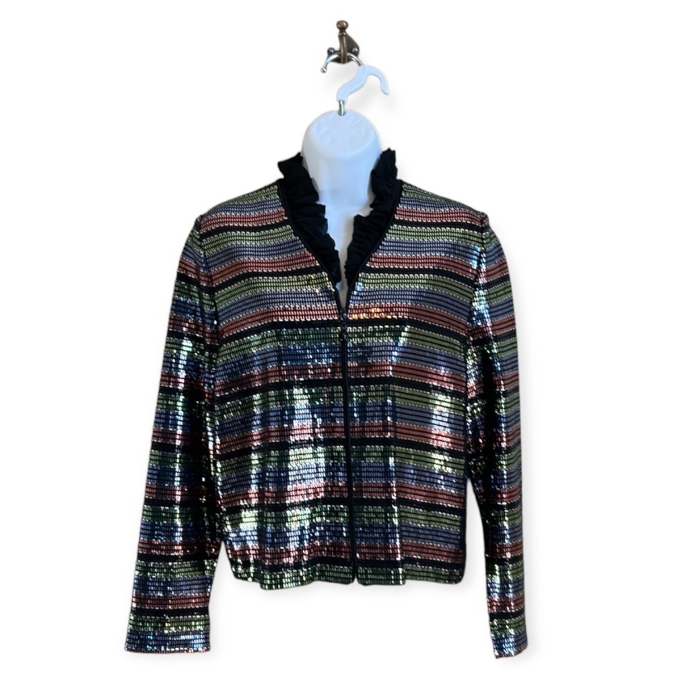 St John by Marie Gray Evening Sequin Striped Jacket